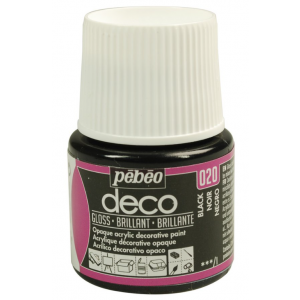 Farba Pebeo Deco Błyszcząca 45ml, Czarna/020 Black